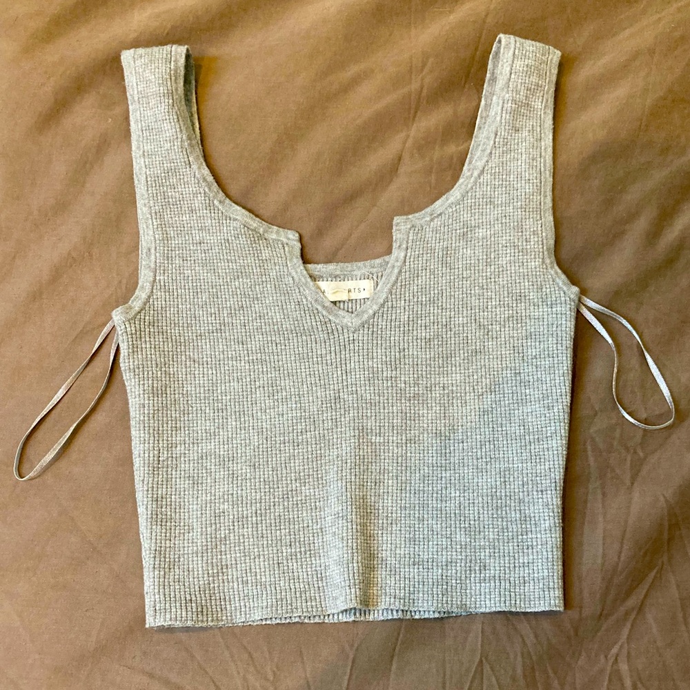 Grey Sweater Crop Top Tank US S